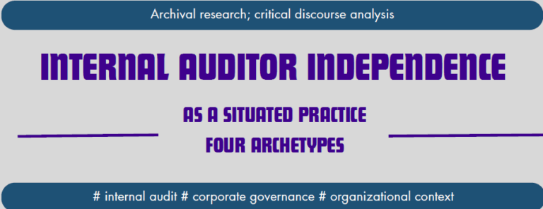 Internal auditor independence: different ways to shape it